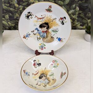 Arklow Republic of Ireland Nursery Rhyme Little Boy Blue Bowl & Plate Set